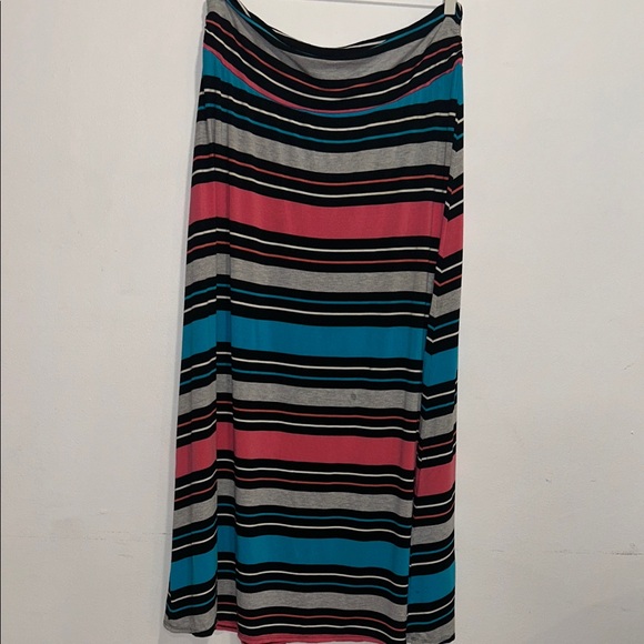 Merona Women's Maxi Skirt with Pink, Blue, and Black Stripes - Picture 1 of 4